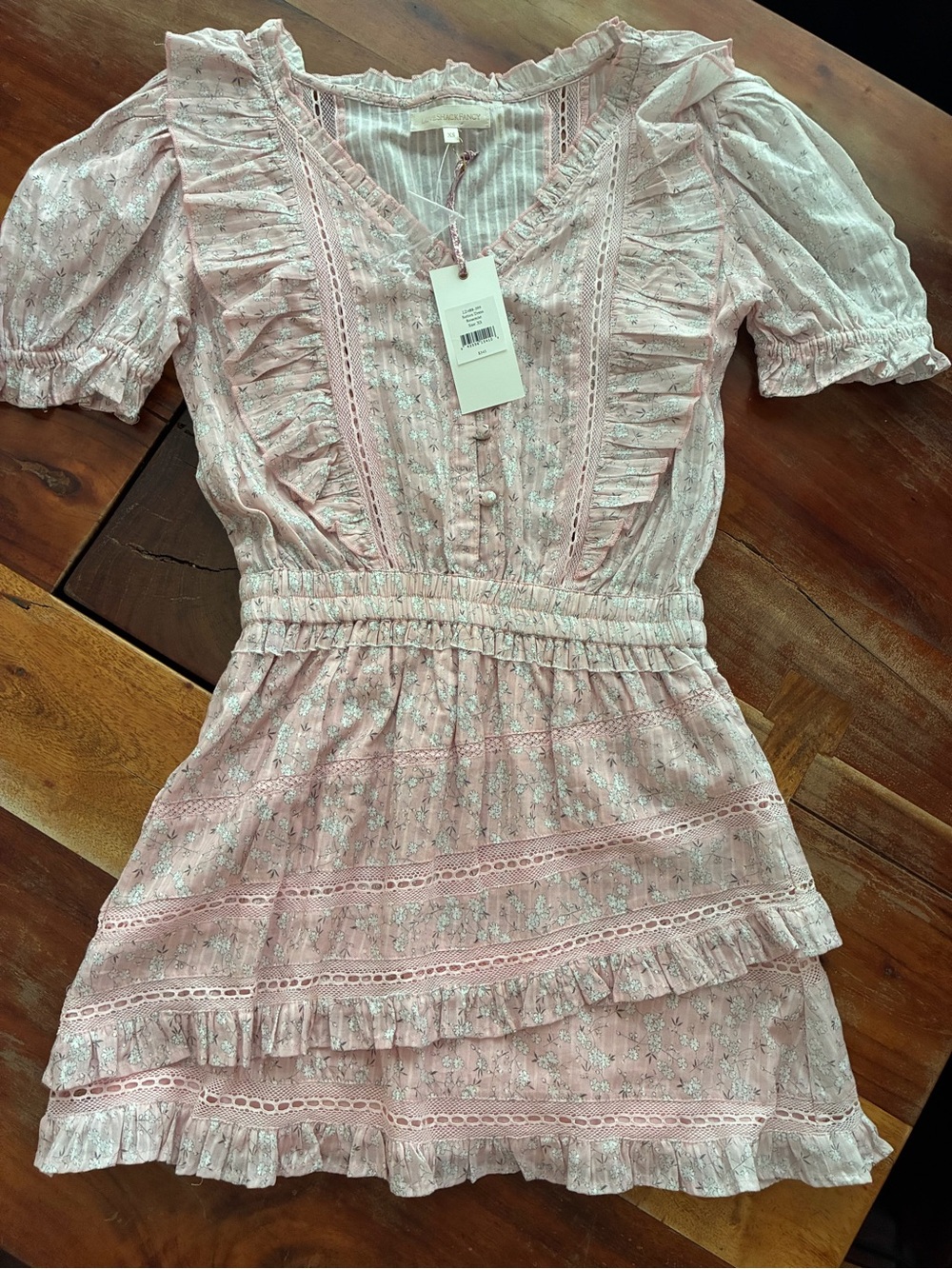 LoveShackFancy Sutton Dress Rosemist XS NWT